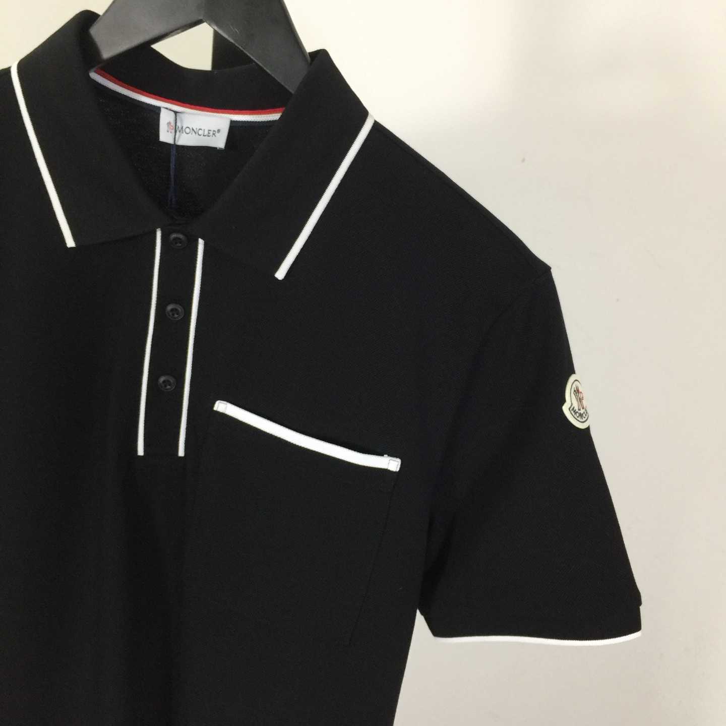 Moncler Black Striped Polo - DesignerGu