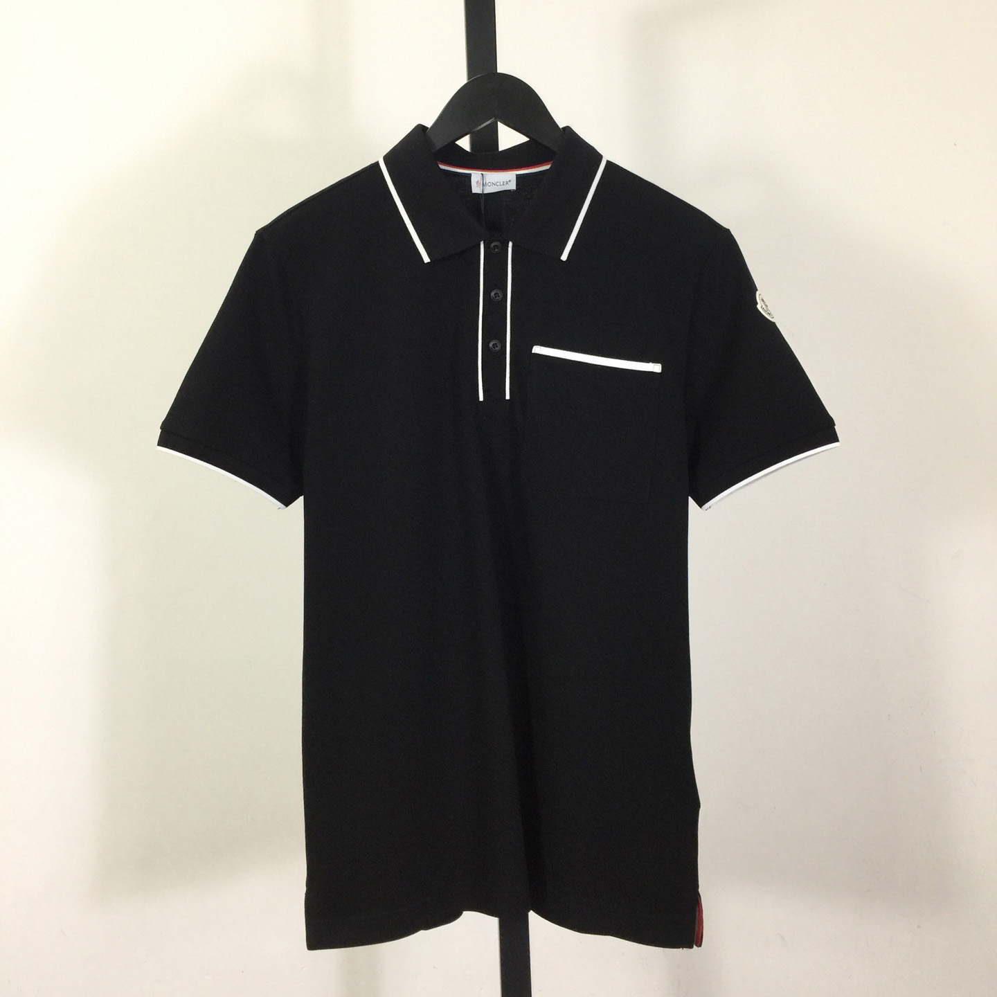 Moncler Black Striped Polo - DesignerGu