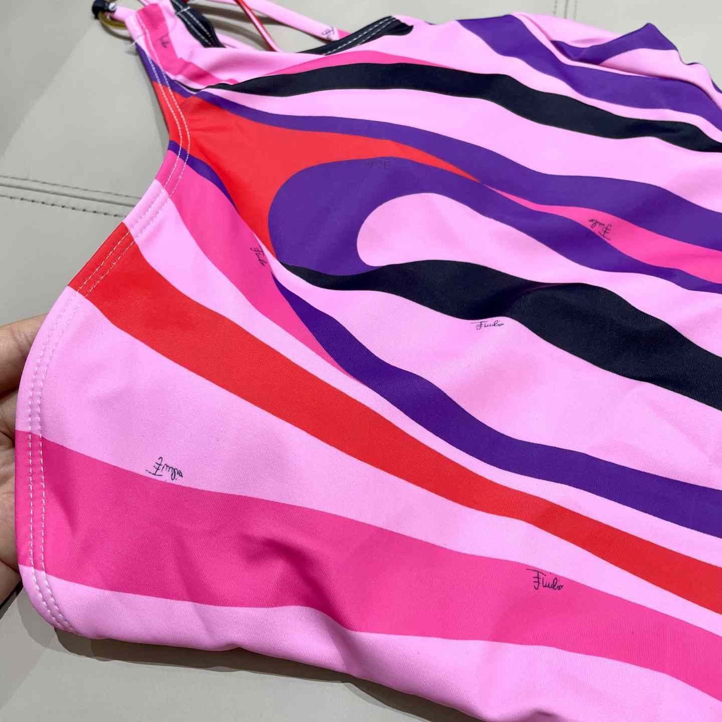 Pucci One-shoulder Embellished Printed Swimsuit  - DesignerGu