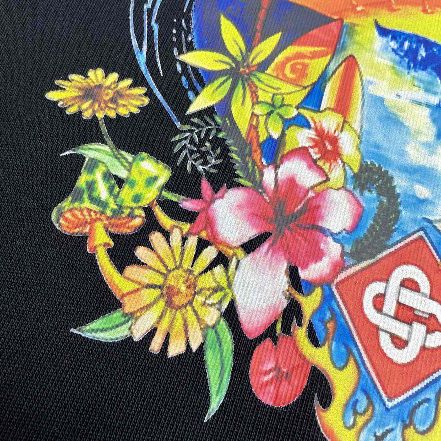 Casablanca Surf Trip Printed Tee - Black  C995 - DesignerGu