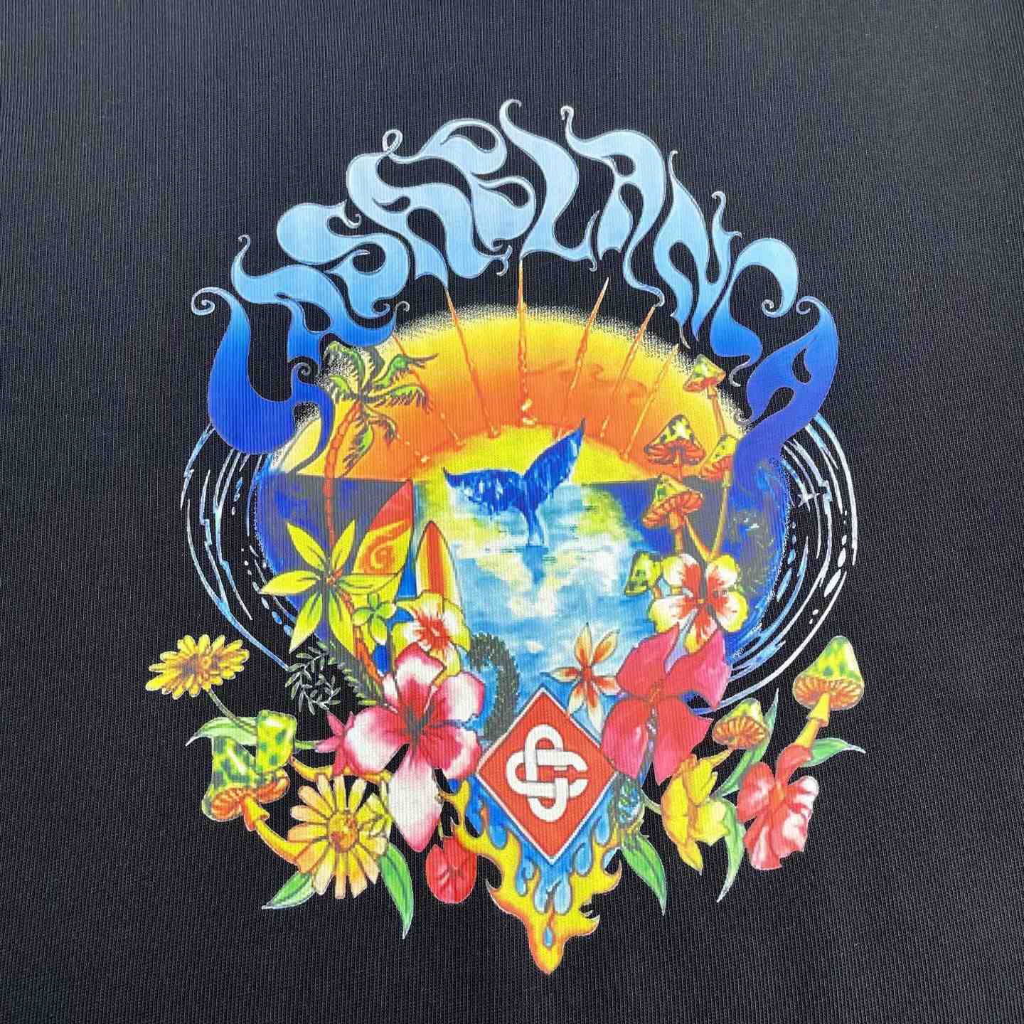 Casablanca Surf Trip Printed Tee - Black  C995 - DesignerGu