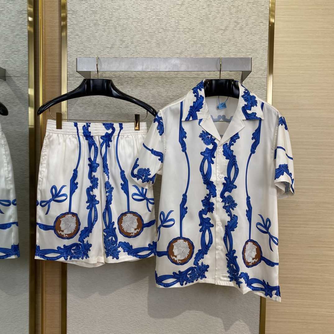 Versace Cameo Silk Shirt And Short - DesignerGu