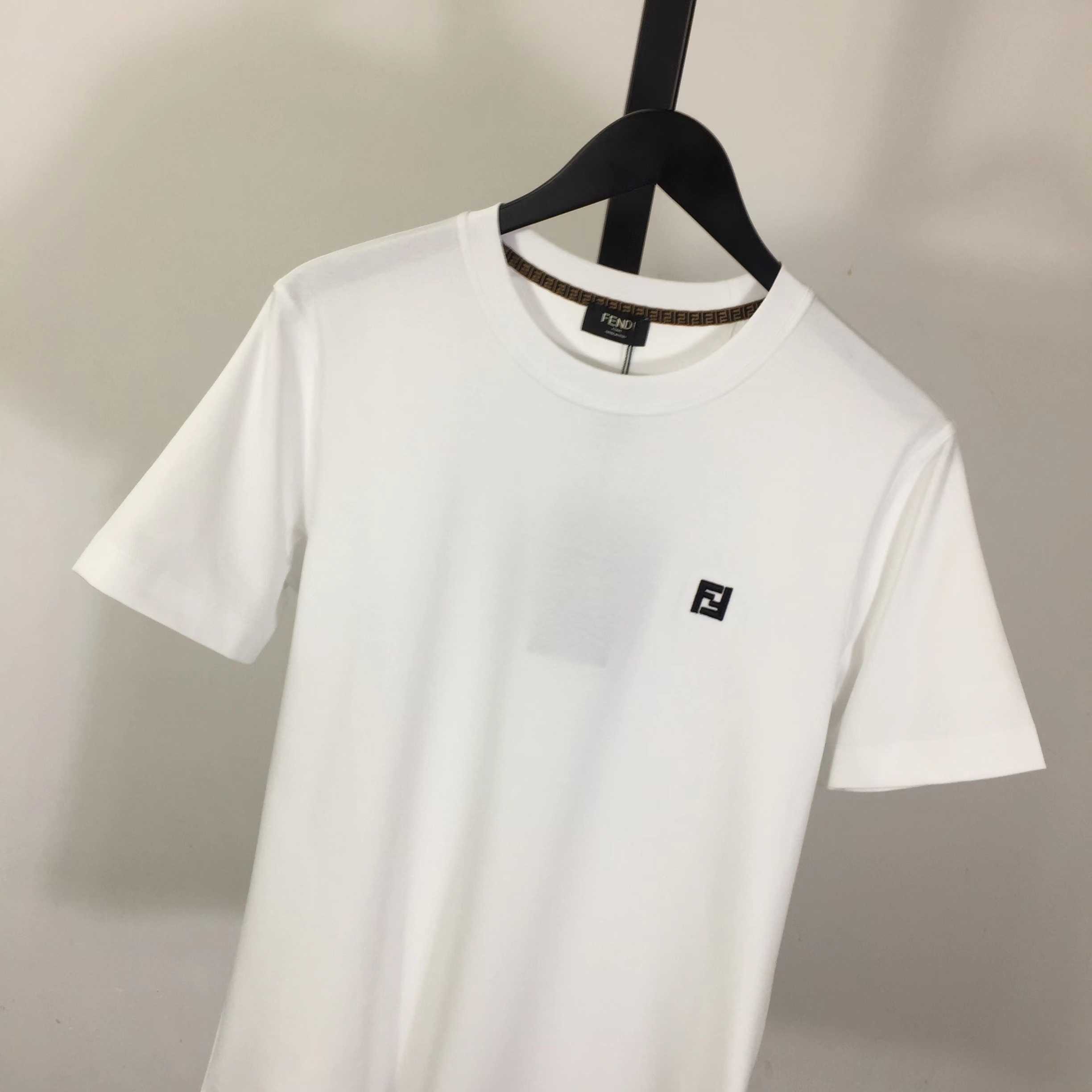 Fendi Cotton Jersey T-shirt With Embroidery - DesignerGu