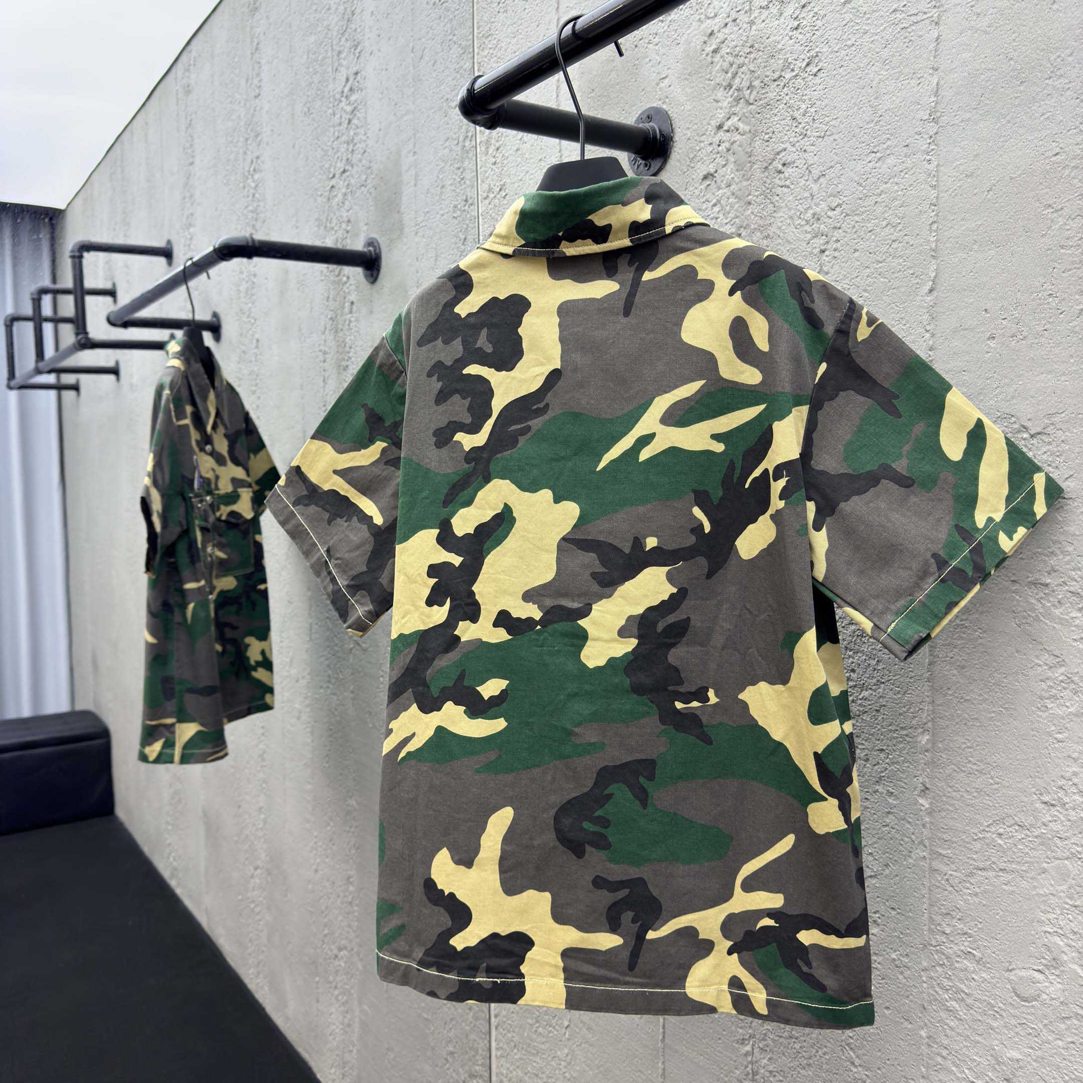 Chrome Hearts Matty Boy Sex Records Camo Cropped Button Up - DesignerGu