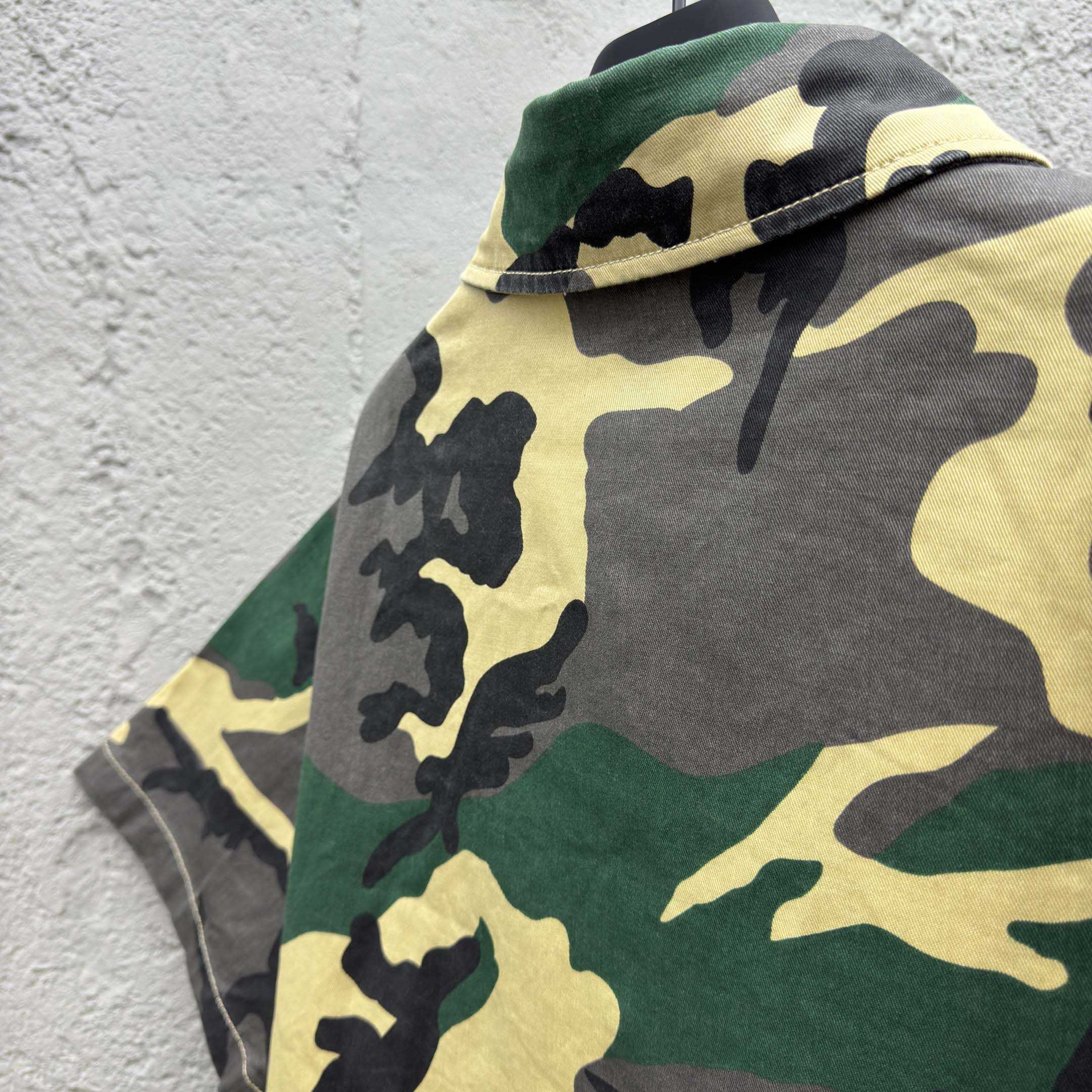 Chrome Hearts Matty Boy Sex Records Camo Cropped Button Up - DesignerGu