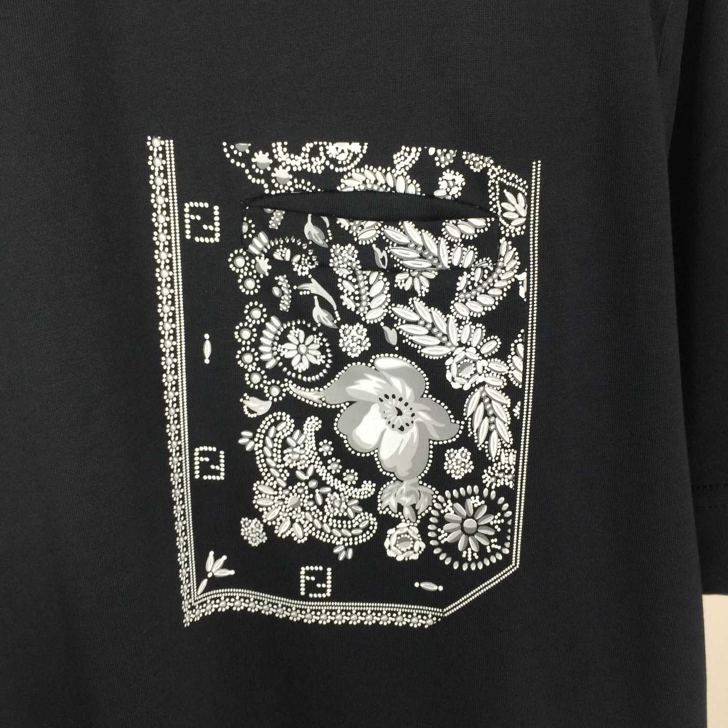Fendi Blue Cotton T-shirt - DesignerGu