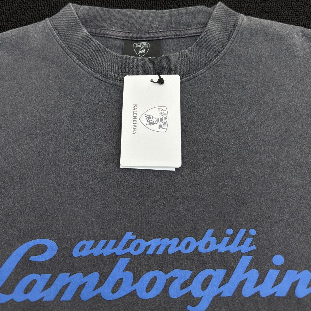 Balenciaga Automobili Lamborghini Oversized T-Shirt In Faded Black Dry Jersey - DesignerGu