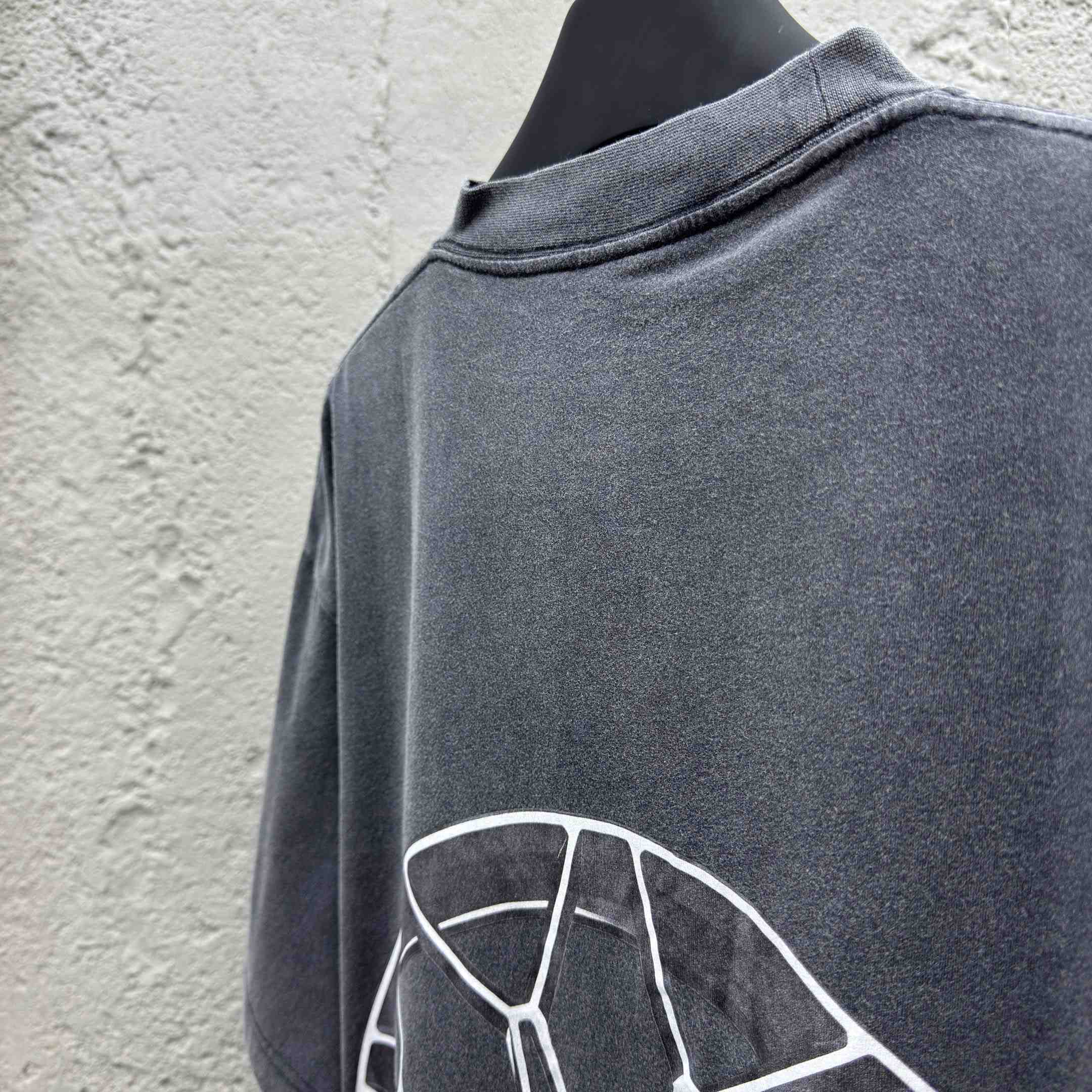 Balenciaga Automobili Lamborghini Oversized T-Shirt In Faded Black Dry Jersey - DesignerGu
