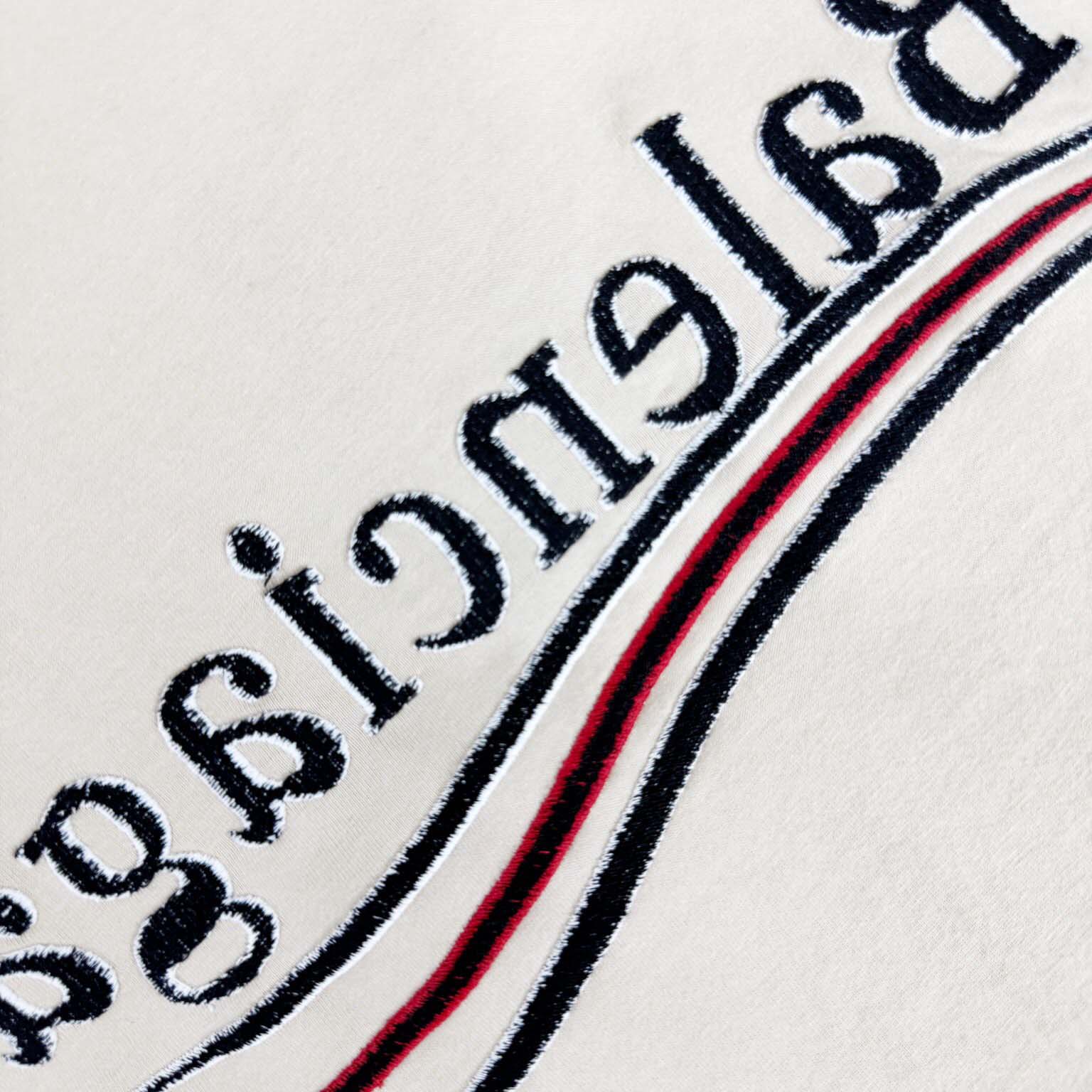Balenciaga Embroidered Logo Wave Political Campaign T-Shirt  - DesignerGu