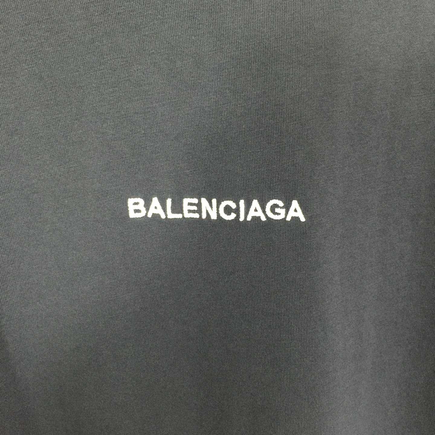 Balenciaga Uniform Merch Oversized T-Shirt In Faded Black dry Fleece - DesignerGu