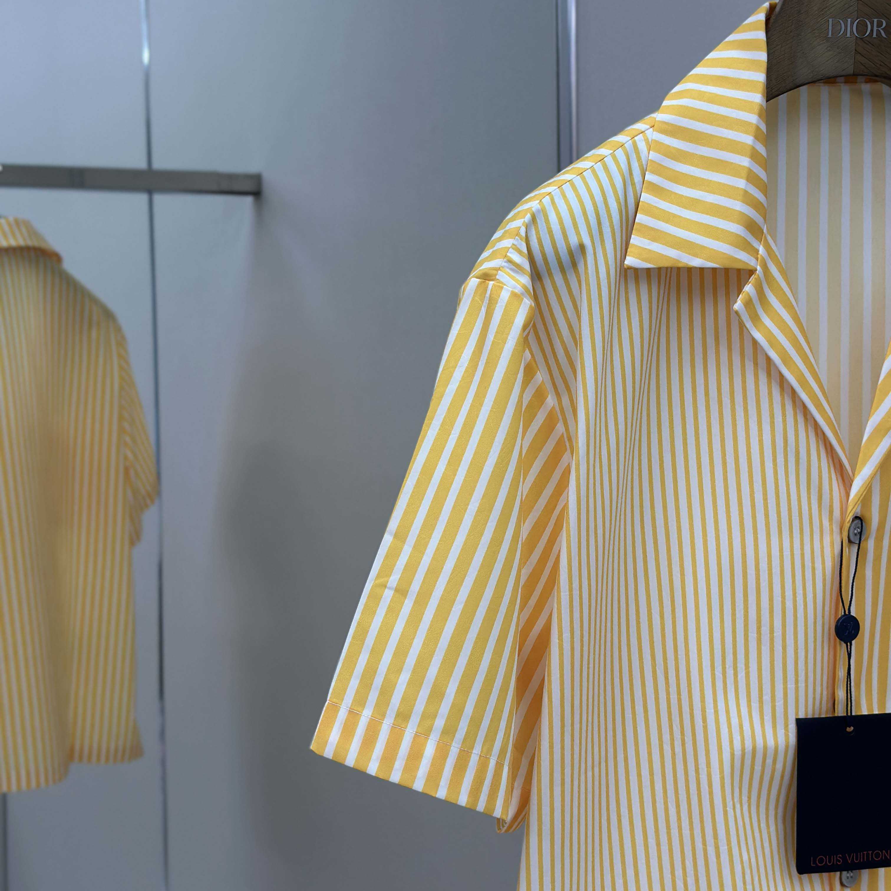 Louis Vuitton Monogram Striped Patchwork Short-Sleeved Shirt   1AHVWT - DesignerGu
