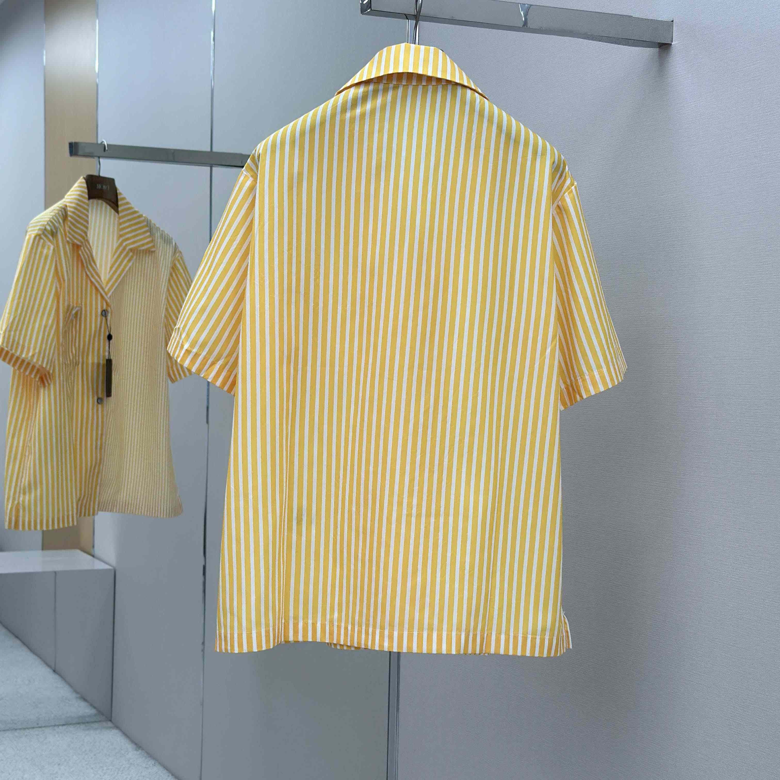 Louis Vuitton Monogram Striped Patchwork Short-Sleeved Shirt   1AHVWT - DesignerGu
