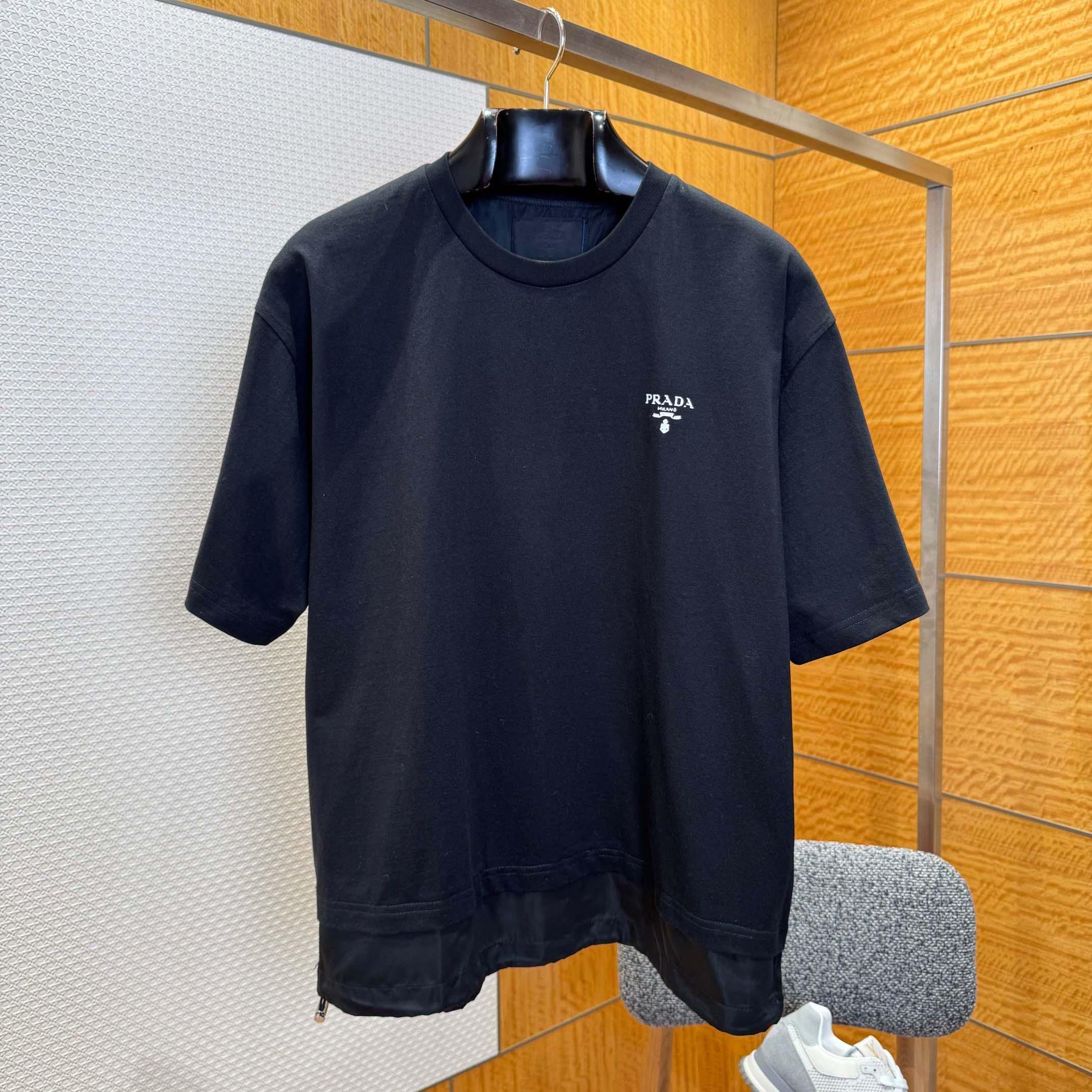 Prada Logo-print Layered-detail T-shirt - DesignerGu