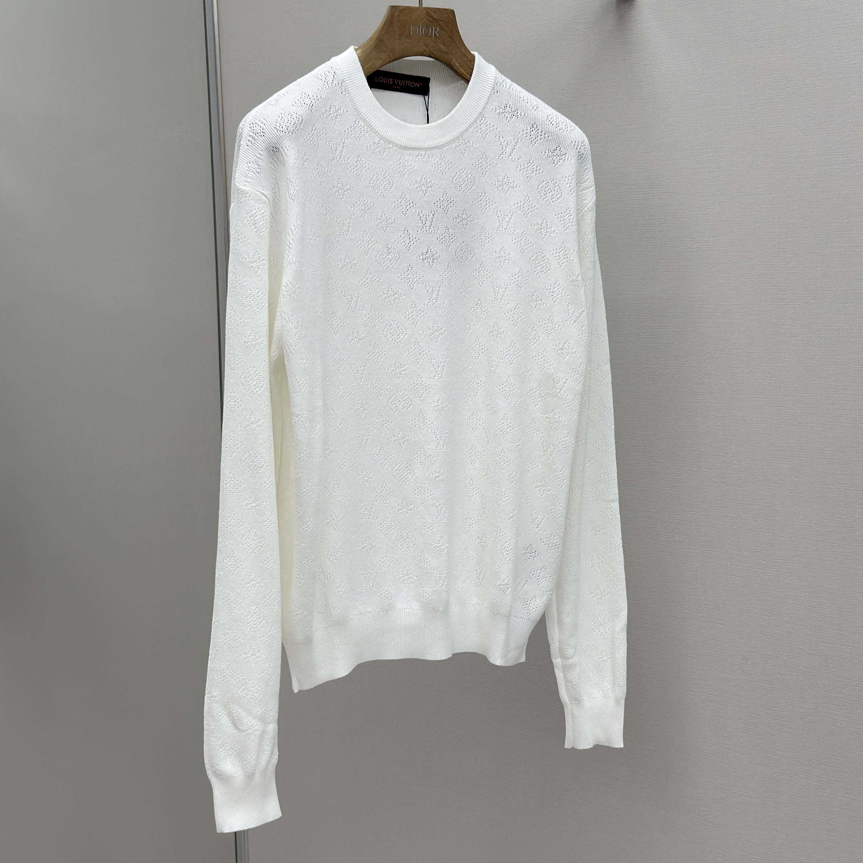 Louis Vuitton Monogram Pointelle Cotton Pullover   1AGJHC - DesignerGu