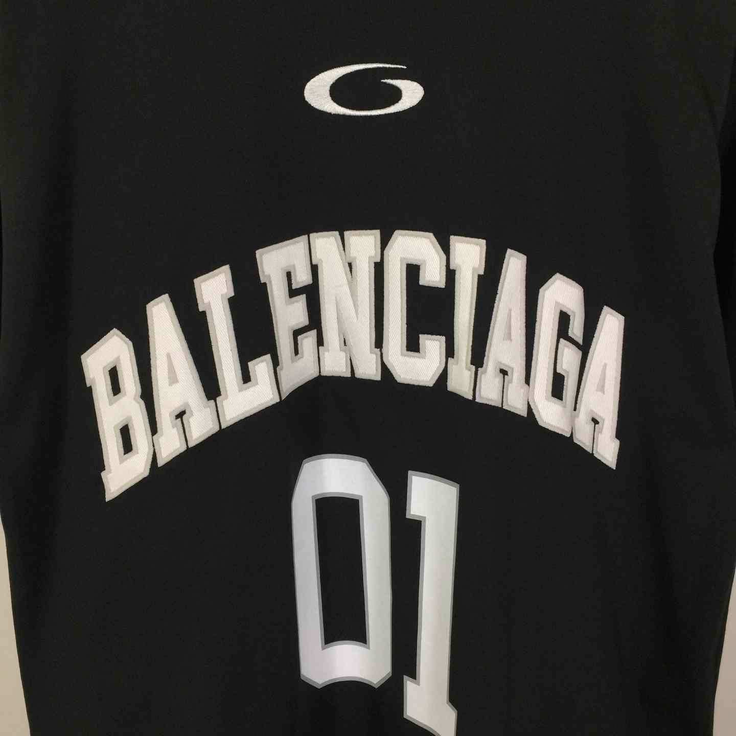 Balenciaga Basketball Series - Oversized T-Shirt in washed black vintage jersey - DesignerGu