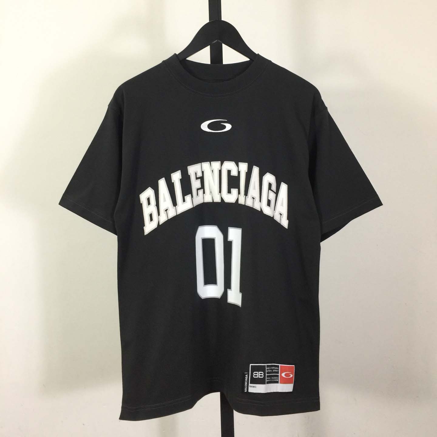 Balenciaga Basketball Series - Oversized T-Shirt in washed black vintage jersey - DesignerGu