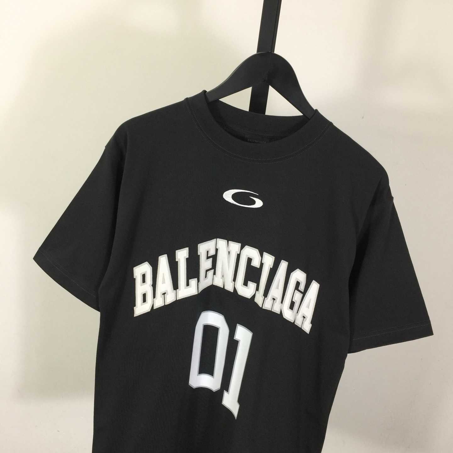 Balenciaga Basketball Series - Oversized T-Shirt in washed black vintage jersey - DesignerGu