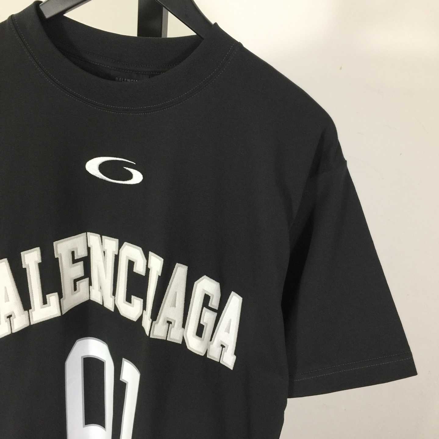 Balenciaga Basketball Series - Oversized T-Shirt in washed black vintage jersey - DesignerGu