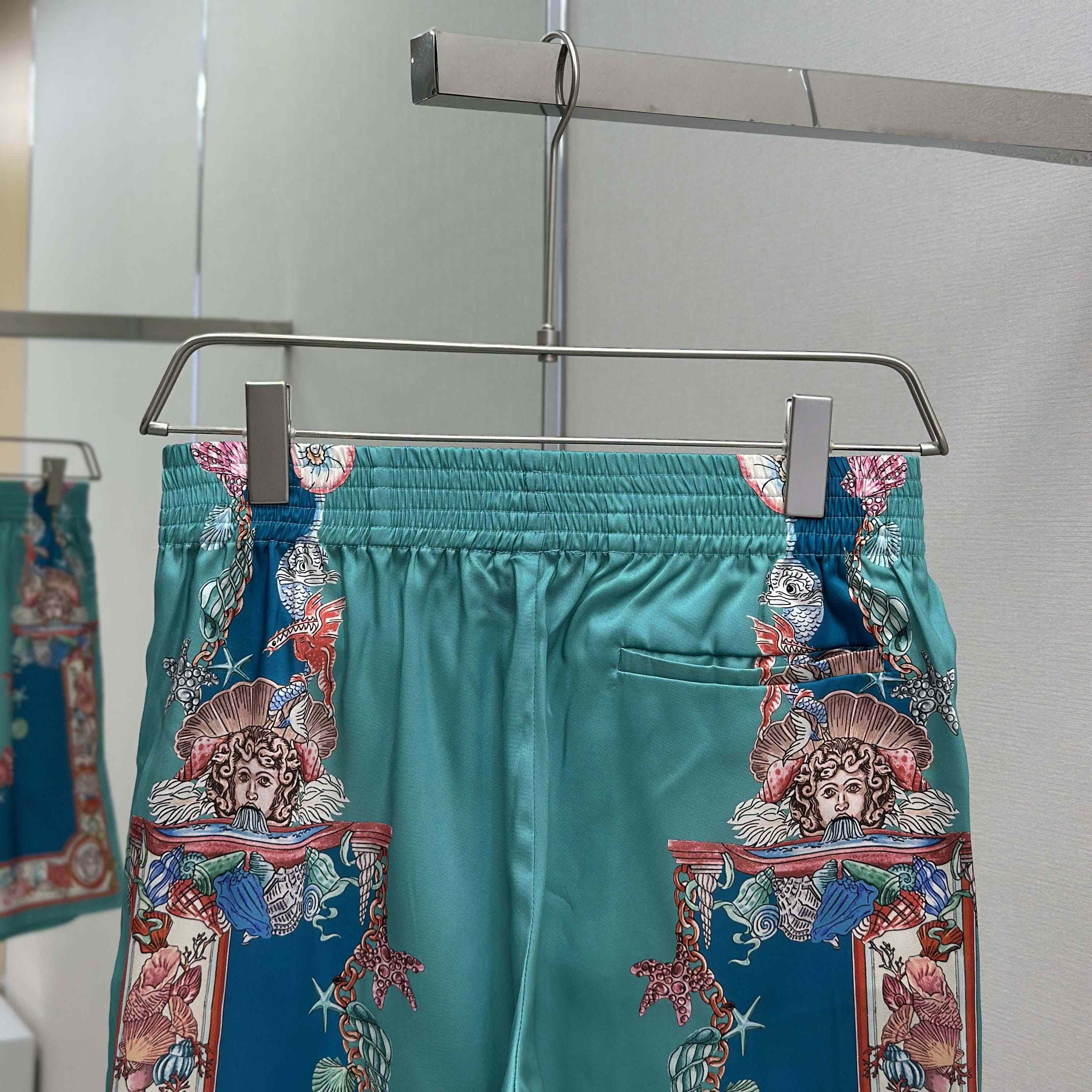 Versace Coral Theatre Silk Shirt & Silk Shorts - DesignerGu