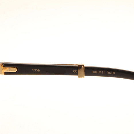 Cartier CT1990-0692 White Mix Black Buffalo Sunglasses In Gold Brown - DesignerGu