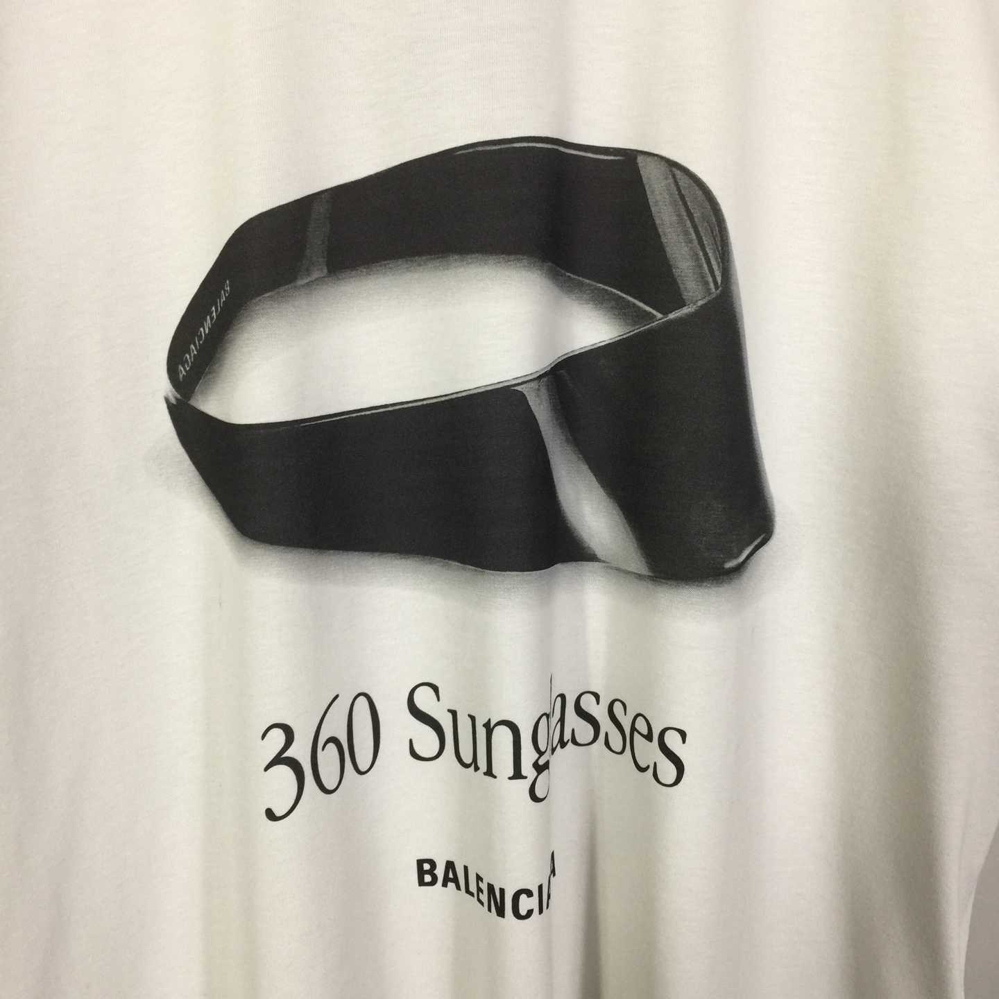 Balenciaga 360 Sunglasses T-Shirt Medium Fit In Dirty White Dry Jersey - DesignerGu