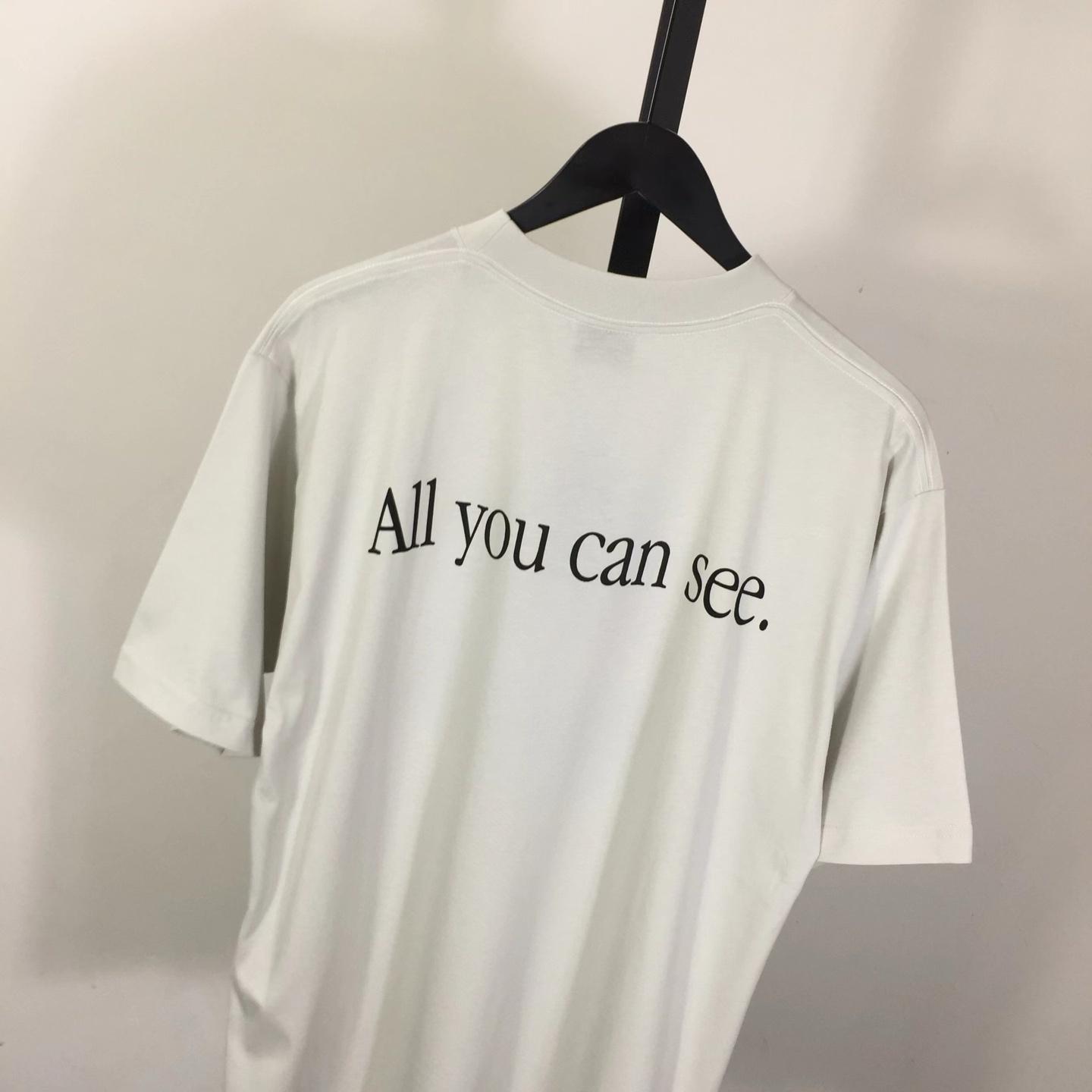 Balenciaga 360 Sunglasses T-Shirt Medium Fit In Dirty White Dry Jersey - DesignerGu